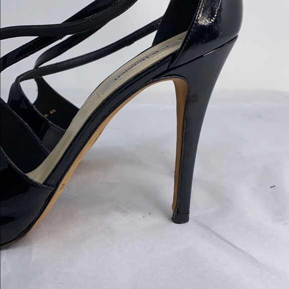 LK Bennett Sz 40 Peep Toe High Heel Black Sandals - Picture 3 of 13